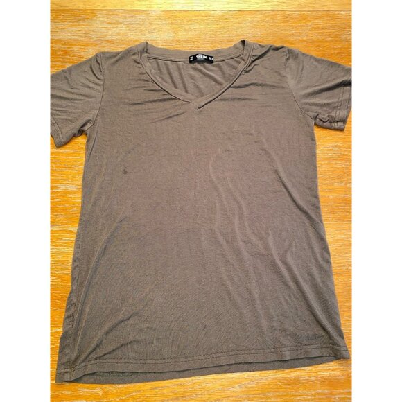 Olive Green V Neck Short Sleeve - Picture 1 of 3